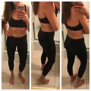 Lululemon Special Edition Wunder Under Crops Criss Cross Ribbon Waistband Size 4